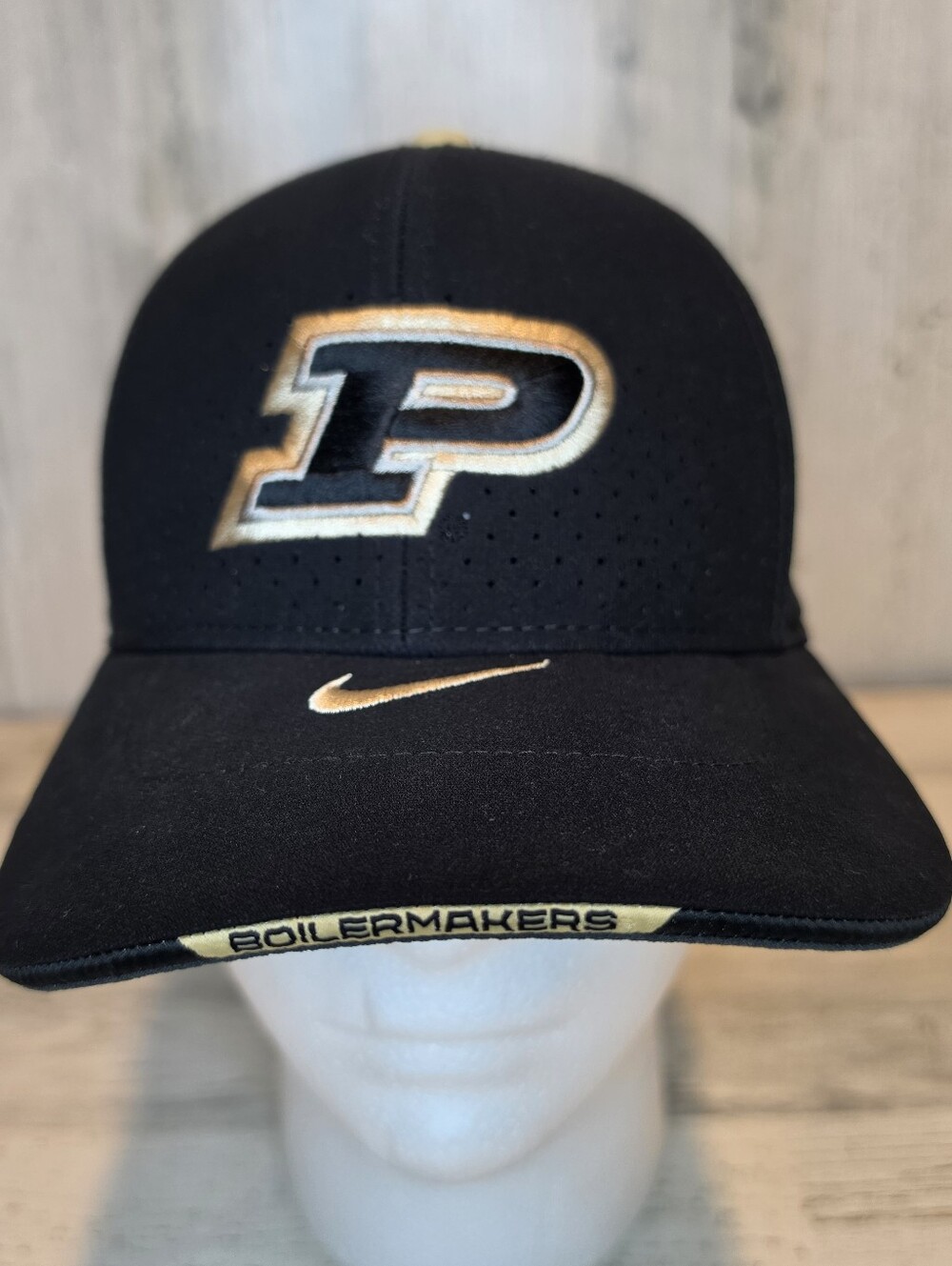 Nike Purdue Boilermakers Classic99 Dri-FIT On-Field Black Gold Fitted Hat Cap